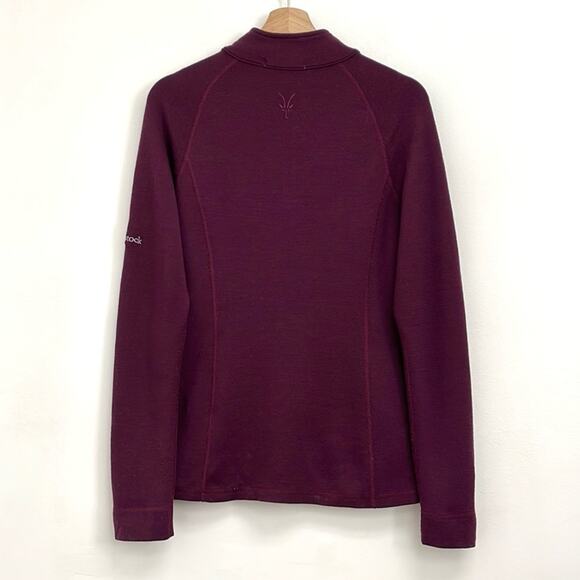 Ibex Merino Wool Quarter Zip Mock Neck Sweater Branded Sleeve Hiking - Large - Picture 2 of 12